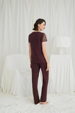 Arias Closet Kısa Kollu ve Dantelli V Yaka Pijama Takımı