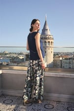 Arias Closet Yaprak Desenli ve Dantelli 3'lü Pijama Takımı
