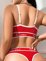 Kadın Kırmızı Love Yazılı Mayo Bikini 5161