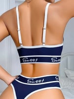 Kadın Lacivert Love Yazılı Mayo Bikini 5160