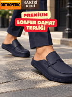 Loafer Damat Terliği Hakiki Deri Ortopedik Mekval dikişli 9 Dokunuş teknolojisi