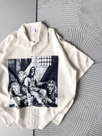 ASLAN BASKILI OVERSİZE GÖMLEK