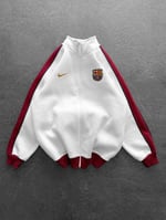 Beyaz Kol Şerit Barça Hırka