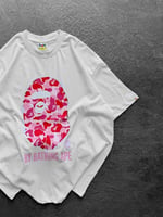 BEYAZ PEMBE BAPE TSHİRT