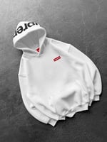 BEYAZ SUPREME KAPŞONLU SWEAT