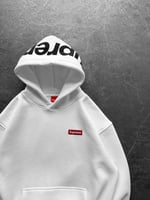 BEYAZ SUPREME KAPŞONLU SWEAT