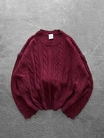 BORDO CROP ÖRGÜ TRİKO KAZAK
