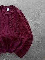 BORDO CROP ÖRGÜ TRİKO KAZAK
