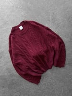 BORDO CROP ÖRGÜ TRİKO KAZAK