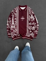 BORDO DİJİTAL POLO PARİS SWEAT