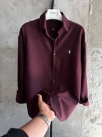 BORDO POLO KETEN GÖMLEK