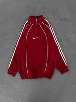 BORDO ŞERİTLİ YARIM FERMUAR NİKE SWEAT