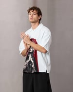 ÇİZGİ DUA BASKILI OVERSİZE GÖMLEK