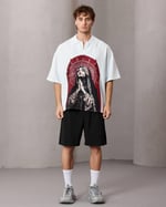 ÇİZGİ DUA BASKILI OVERSİZE GÖMLEK