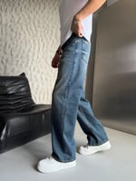 ESKİTME KOT LOOSE-FİT PANTOLON