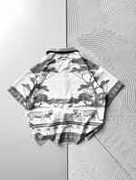 FÜME DOĞA BASKILI OVERSİZE GÖMLEK