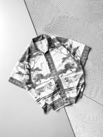 FÜME DOĞA BASKILI OVERSİZE GÖMLEK