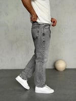 Gri Orta Şeritt Baggy Pantolon