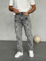 Gri Orta Şeritt Baggy Pantolon