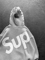 GRİ SUPREME KAPŞONLU SWEAT
