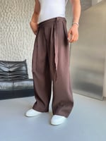 KAHVE FİTİLLİ BAGGY PANTOLON