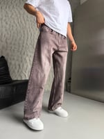 KAHVE PARÇALI BAGGY KOT PANTOLON