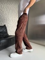 KAHVE REGULAR KALIP KADİFE PANTOLON
