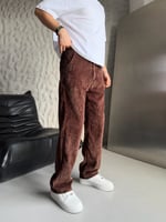 KAHVE REGULAR KALIP KADİFE PANTOLON