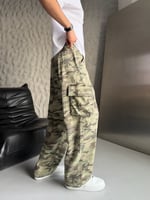 KAMUFLAJ ÇİFT  KARGO CEPLİ BAGGY PANTOLON