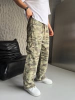 KAMUFLAJ ÇİFT  KARGO CEPLİ BAGGY PANTOLON