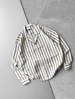 KREM ÇİFT ÇİZGİ MRK OVERSİZE GÖMLEK