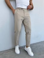 Krem Kumaş Pantolonn