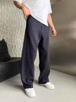 LACİVERT FİTİLLİ KUMAŞ BAGGY PANTOLON