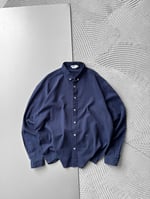 LACİVERT OVERSİZE KETEN GÖMLEK