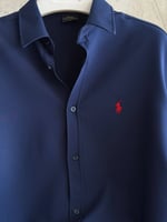 LACİVERT POLO KETEN GÖMLEK