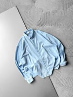 MAVİ OVERSİZE KETEN GÖMLEK