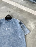 Mavi Yıkama Logo Nk Tshirt