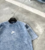 Mavi Yıkama Yazı Nk Tshirt