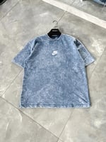 Mavi Yıkama Yazı Nk Tshirt