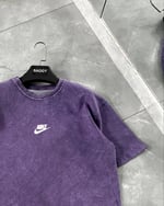 Mor Yıkama Yazı Nk Tshirt