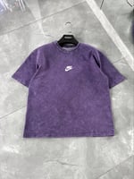 Mor Yıkama Yazı Nk Tshirt