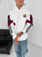 Parça Barça Kapüşonlu Sweat Beyaz