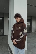 Parça Real Kapüşonlu Sweat Kahve