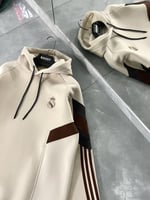 Parça Real Kapüşonlu Sweat Krem