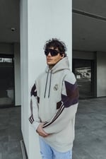 Parça Real Kapüşonlu Sweat Krem