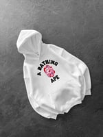 PEMBE BASKI BEYAZ BAPE SWEAT
