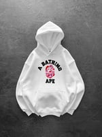 PEMBE BASKI BEYAZ BAPE SWEAT