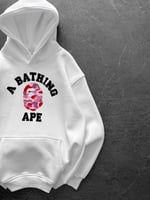PEMBE BASKI BEYAZ BAPE SWEAT