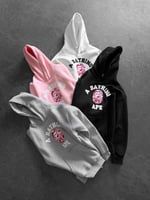 PEMBE BASKI BEYAZ BAPE SWEAT