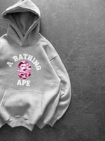 PEMBE BASKI GRİ BAPE SWEAT
